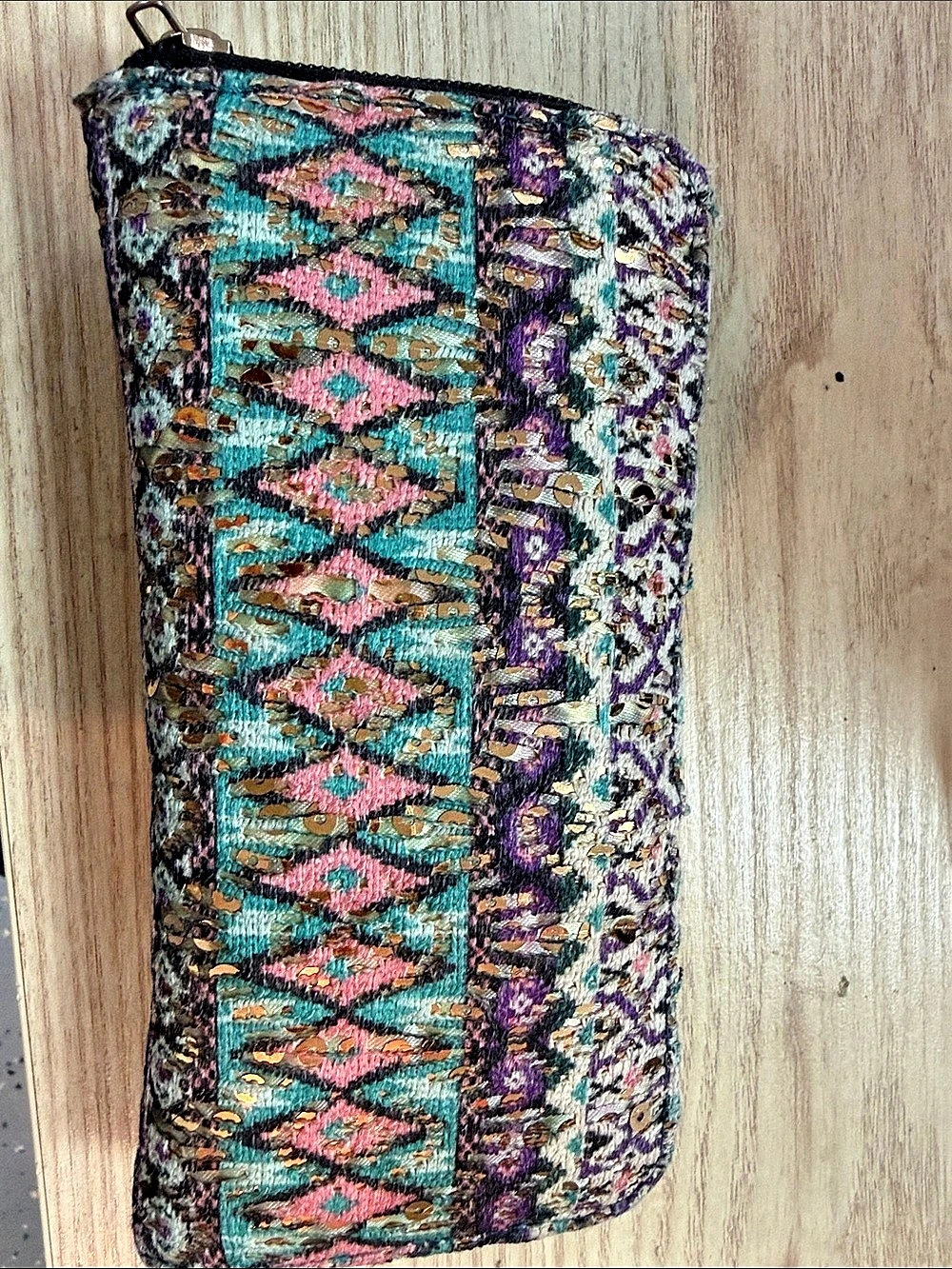 Geometric Multicolor Pouch Like New